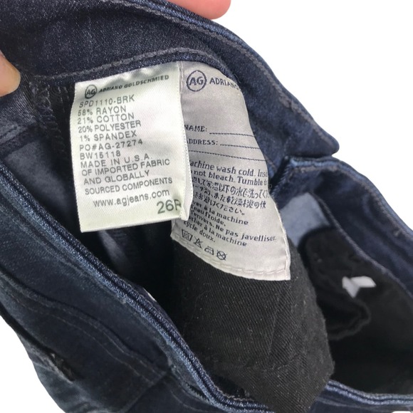 AG Adriano Goldschmied Women's The Stilt Cigarette Leg Jeans Blue Dark Wash 26R - Picture 8 of 9